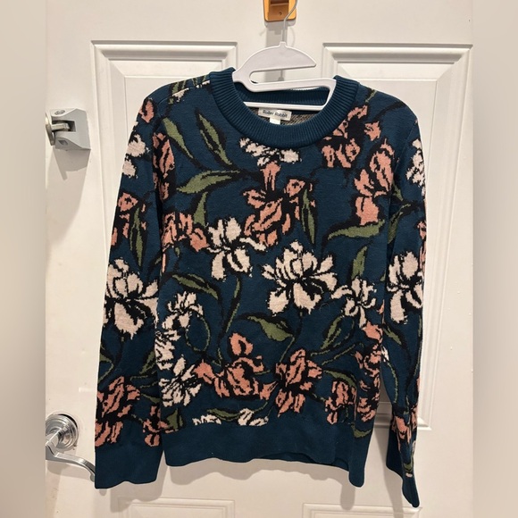 Roller Rabbit Arandra Floral Wool Sweater Crew Neck Size L - Picture 5 of 6